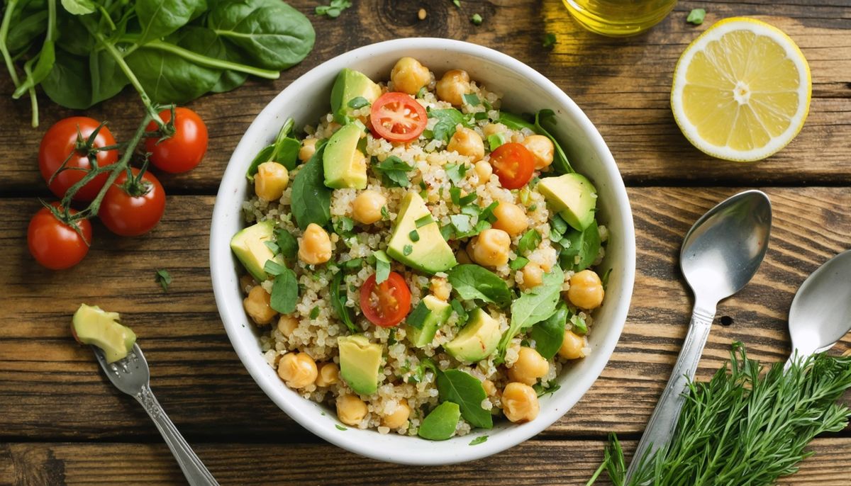 Protein Ağırlıklı Öğle Yemeği: Nohutlu Kinoa Salatası (Besin Değerleriyle)