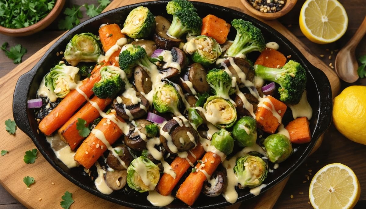 Tahinli & Ballı Fırın Sebze Tabağı: Yaratıcı Vejetaryen Sunum